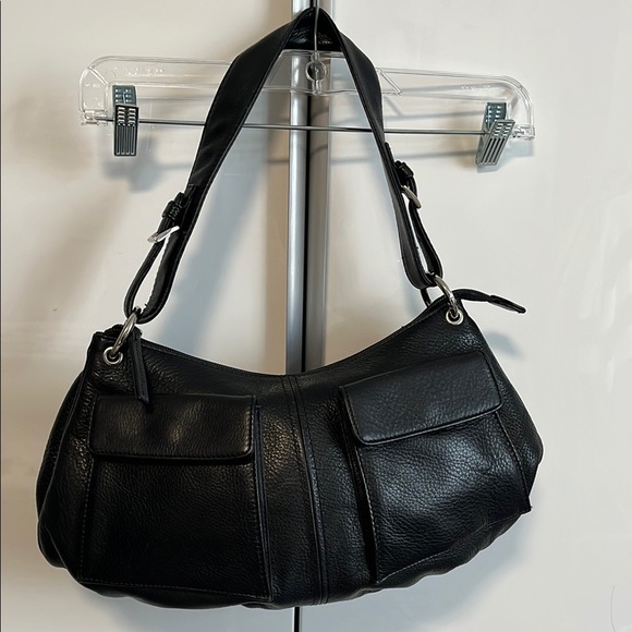 DEREK ALEXANDER Black Vintage Leather Shoulder Bag Mint Condition - Picture 2 of 16